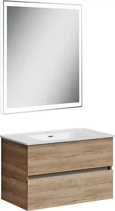 Мебель для ванной SANCOS Urban 80 подвесная, 2 ящика, дуб галифакс натуральный