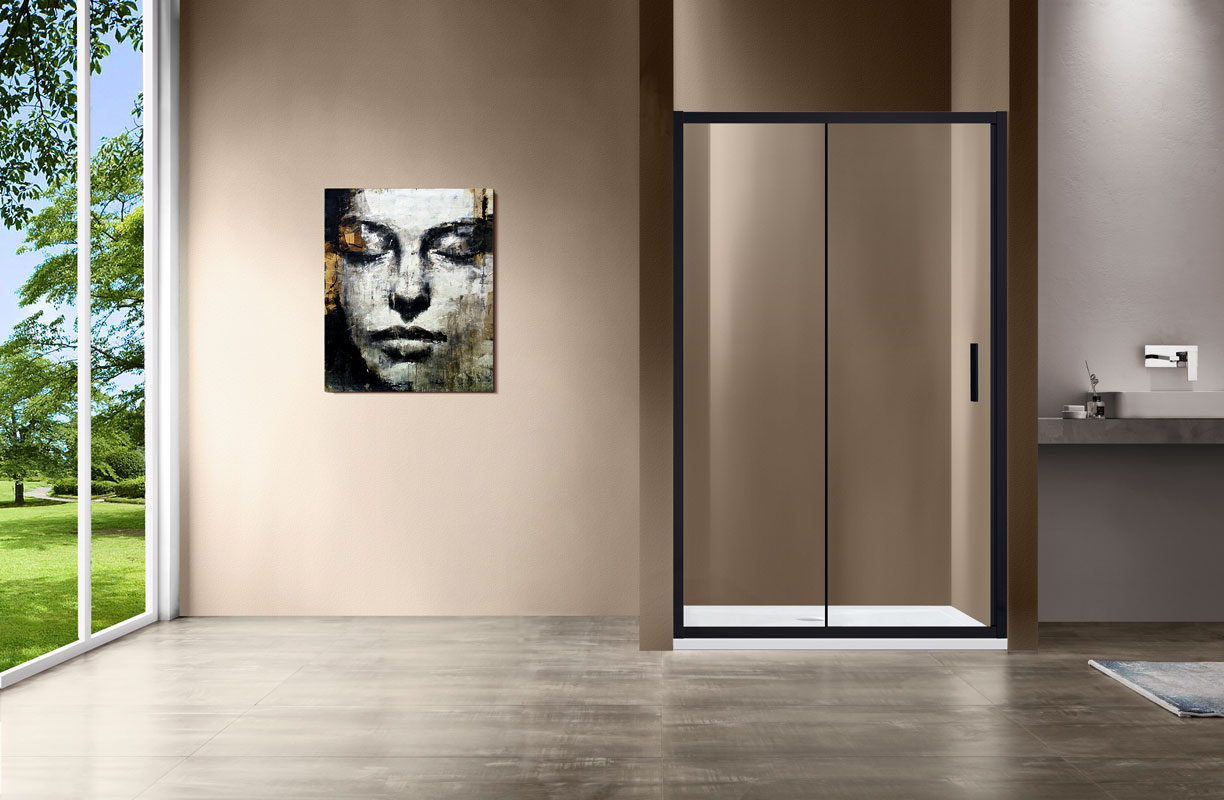 Душевая дверь Vincea Garda VDS-1G130CLB, 1300, черный, стекло прозрачное